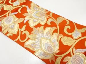 アンティーク　唐花模様織り出し袋帯（着用可）